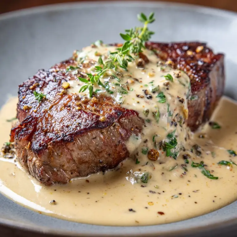 Creamy Garlic Sauce Steak Recipe