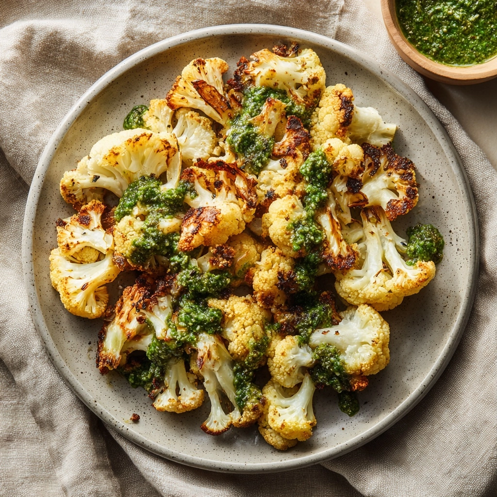 Parmesan Pesto Roasted Cauliflower Recipe - Recipe Image