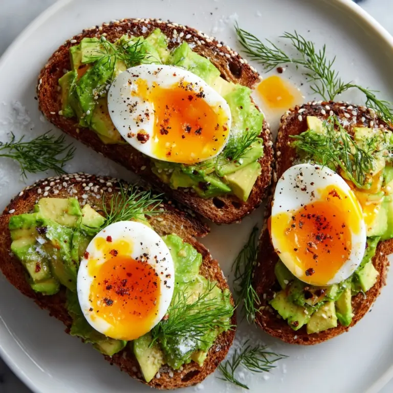 Avocado Toast with Soft-Boiled Eggs and Dill Recipe