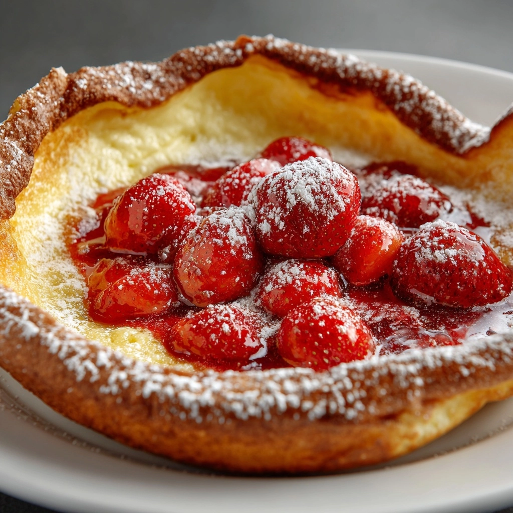 Roasted Strawberry Dutch Baby Recipe - Recipe Image
