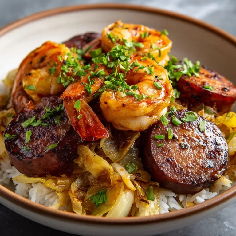 Shrimp and Sausage Cabbage Bowl Recipe