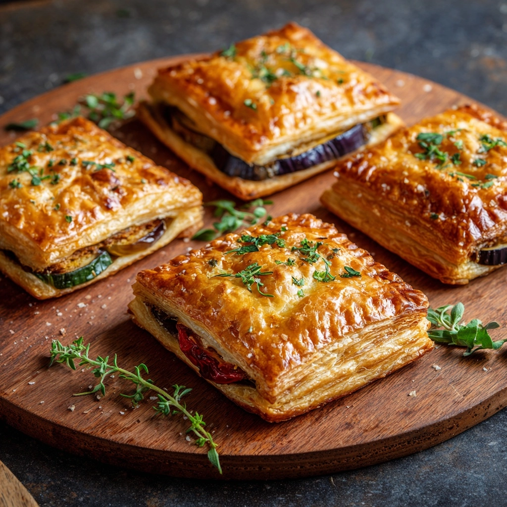 Ratatouille Hand Pies with Eggplant, Heirloom Tomato, & Cornmeal Crust Recipe - Recipe Image