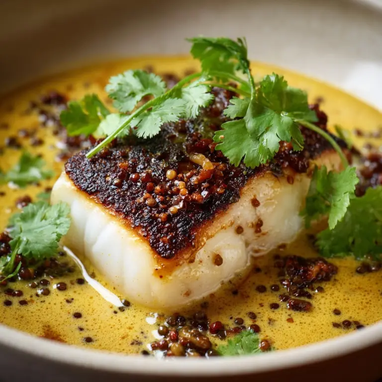 South Indian Style Coconut Cod Curry with Saffron Butter Recipe