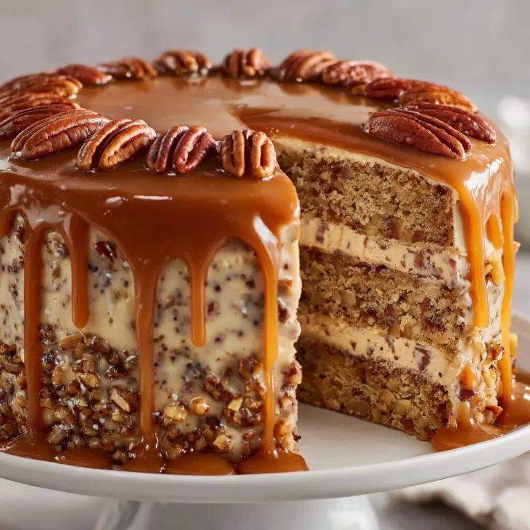 Banana Pecan Caramel Layer Cake Recipe