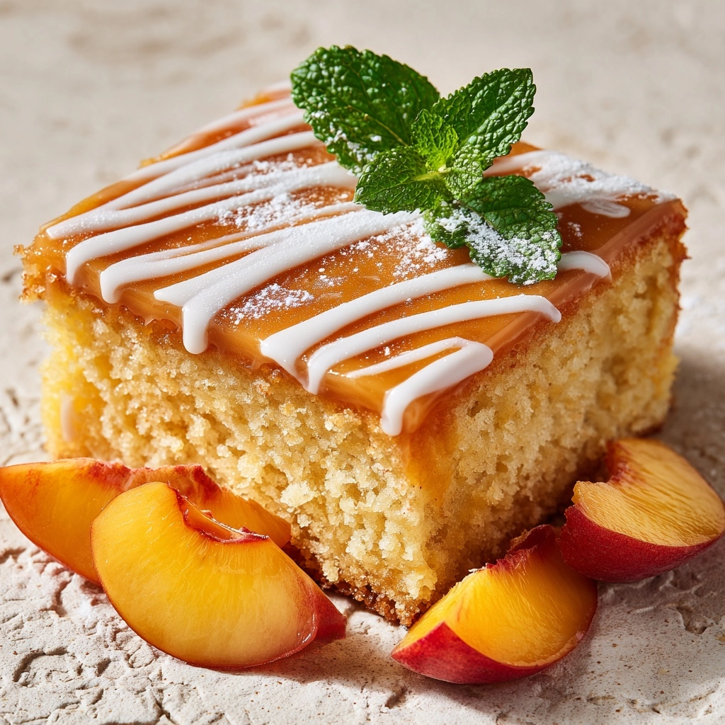 Brown Sugar Peach Cake Recipe - Recipe Image