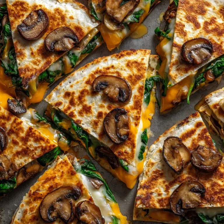Baked Spinach Mushroom Quesadillas Recipe