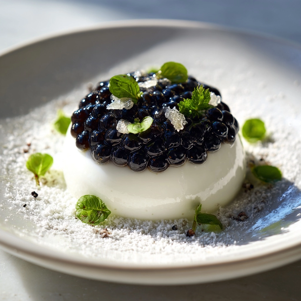 Parmesan Panna Cotta with Balsamic Caviar Pearls Recipe - Recipe Image
