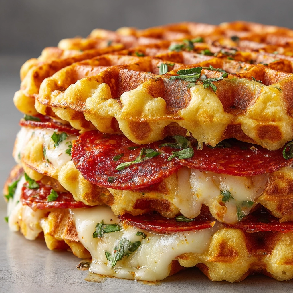 The Best Pizza Stuffed Waffle Snacks for Fun, Cheesy Flavor Recipe - Recipe Image