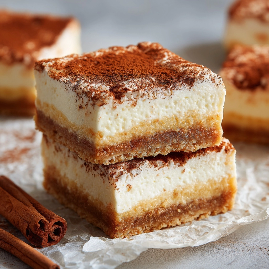 Cinnamon Churro Cheesecake Bars Recipe - Recipe Image