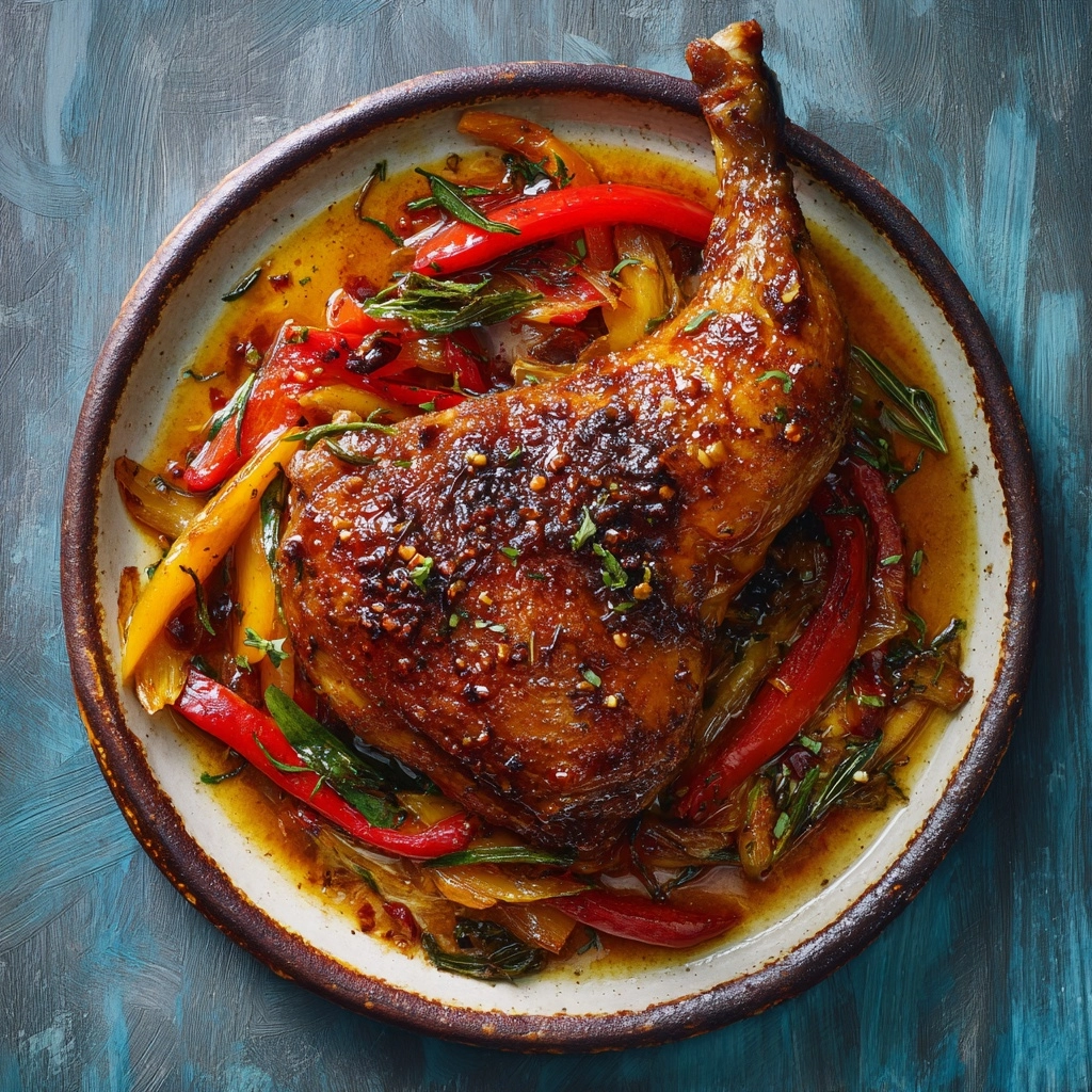 Roasted Chicken with Fennel and Peppers Recipe - Recipe Image