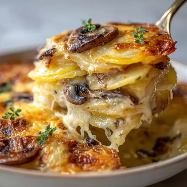 Potato and Mushroom Gratin with Gorgonzola Recipe