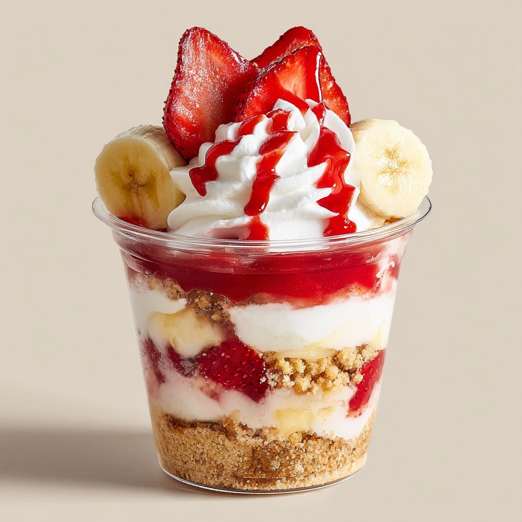 Banana Strawberry Pudding Cheesecake Cups Recipe - Recipe Image