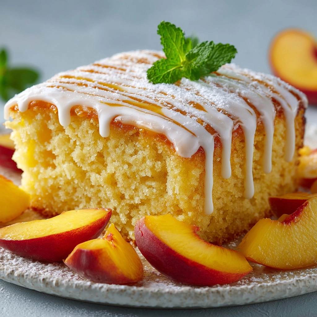Brown Sugar Peach Cake Recipe - Recipe Image