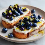 Lemon Blueberry Ricotta Toast With Honey Recipe