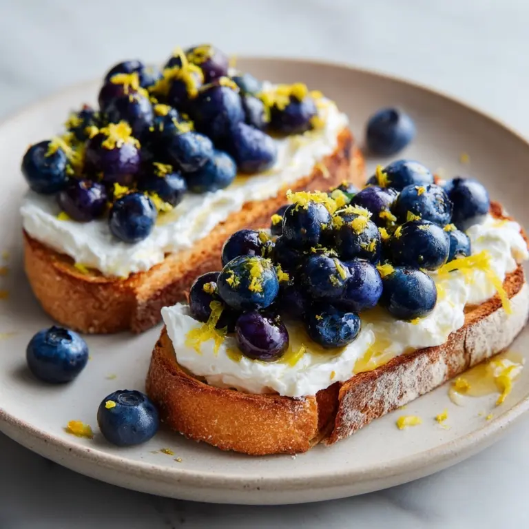 Lemon Blueberry Ricotta Toast With Honey Recipe