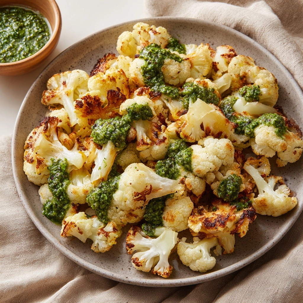 Parmesan Pesto Roasted Cauliflower Recipe - Recipe Image