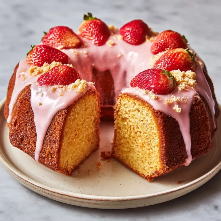 Strawberry Cheesecake Bundt Cake Recipe