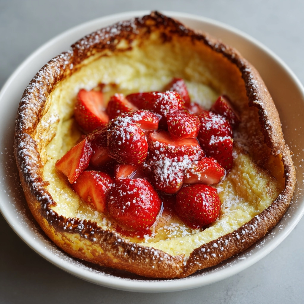 Roasted Strawberry Dutch Baby Recipe - Recipe Image