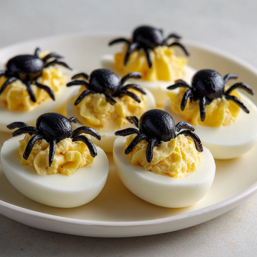 Spooky Spider Deviled Eggs Recipe - Recipe Image