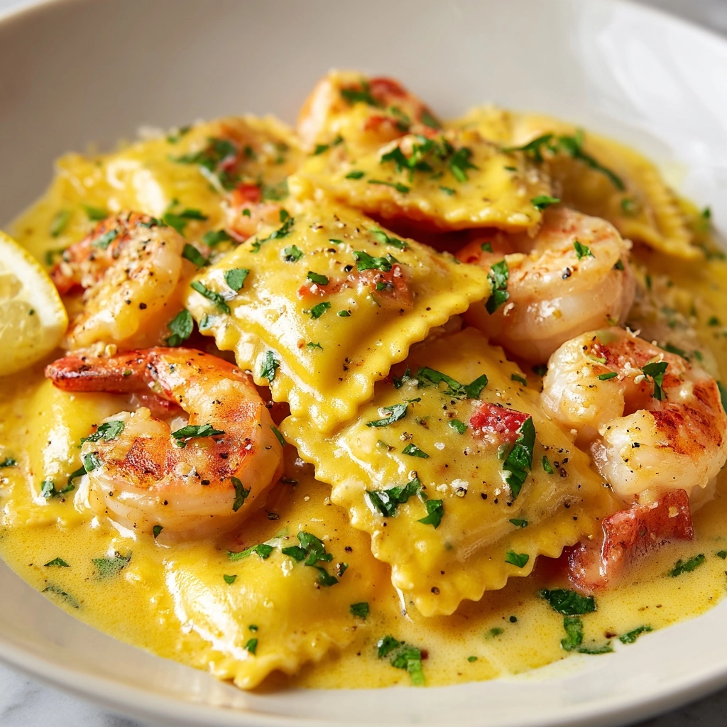 Lobster Ravioli and Lobster in a Zesty Lemon Butter Sauce Recipe - Recipe Image