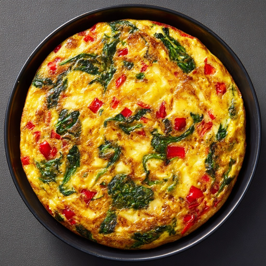 Red Pepper, Spinach, and Goat Cheese Frittata Recipe - Recipe Image
