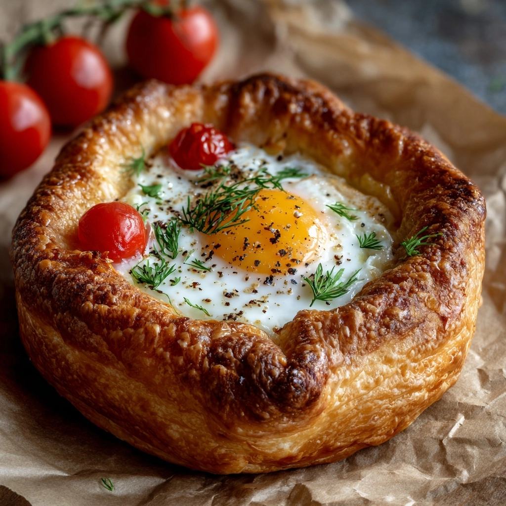Egg & Cheese Stuffed Bazlama Bread Recipe - Recipe Image