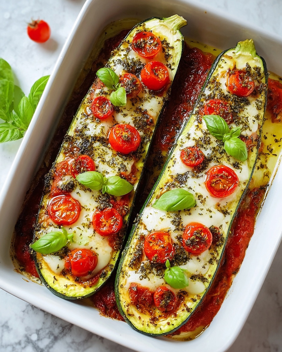 Caprese Stuffed Zucchini Boats Recipe - Recipe Image