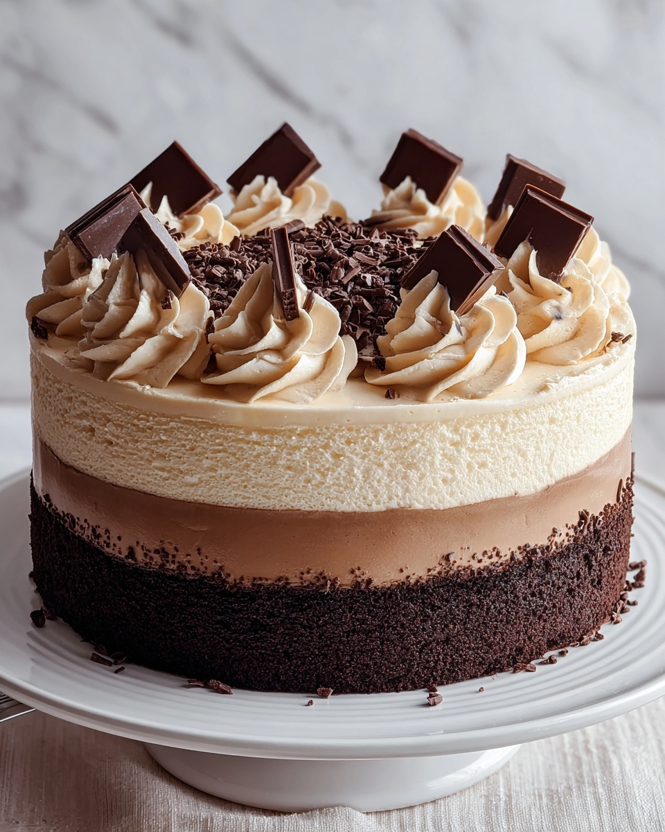Tuxedo Cake - Triple Chocolate Mousse Cake Recipe - Recipe Image