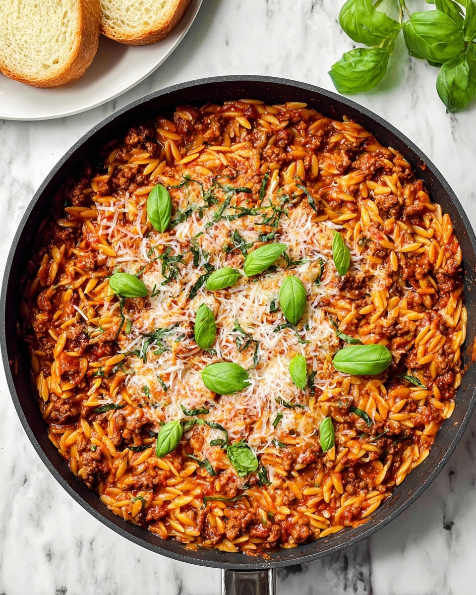 Ground Beef and Orzo Skillet Recipe - Recipe Image