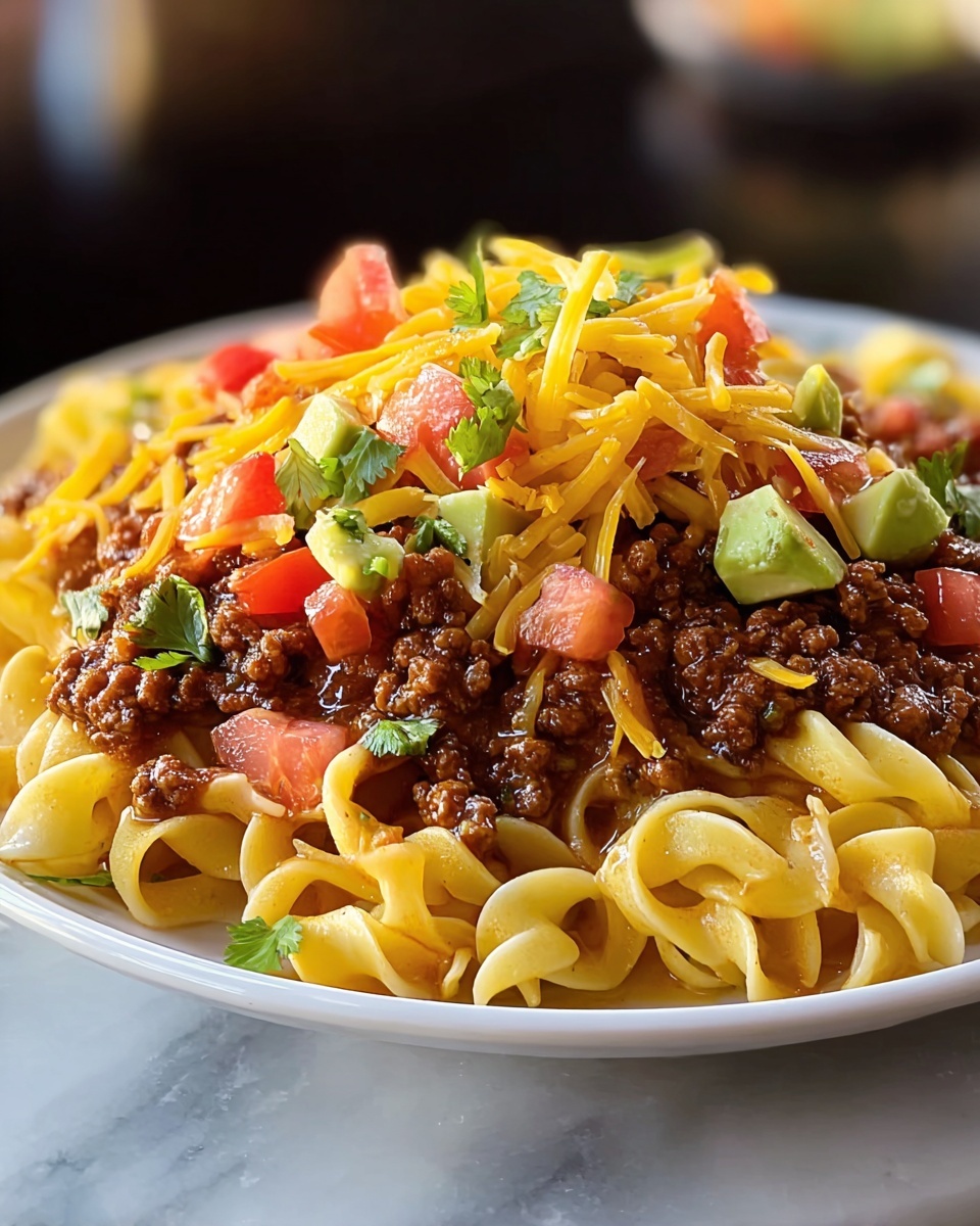 Cheesy Beef Taco Pasta Recipe - Recipe Image