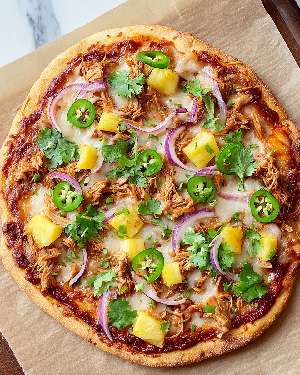 Pineapple Jalapeño BBQ Chicken Pizza Recipe - Recipe Image