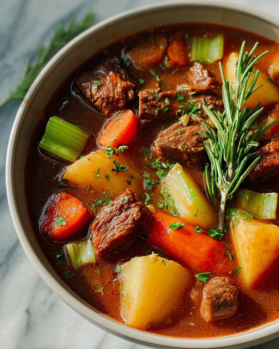 Pot Vegetable Soup with Stew Meat Recipe - Recipe Image
