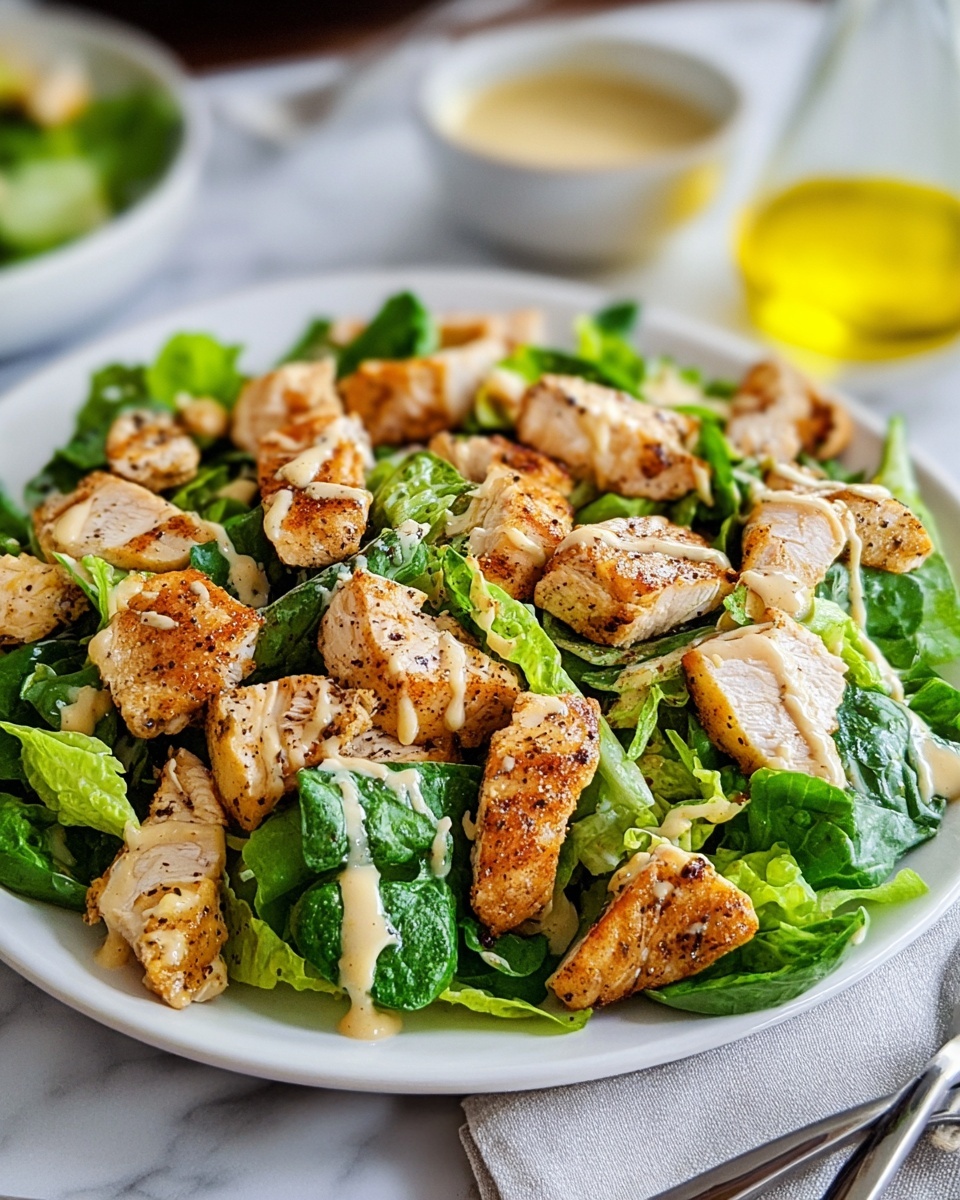 Grilled Chicken Caesar Salad with Homemade Croutons Recipe - Recipe Image