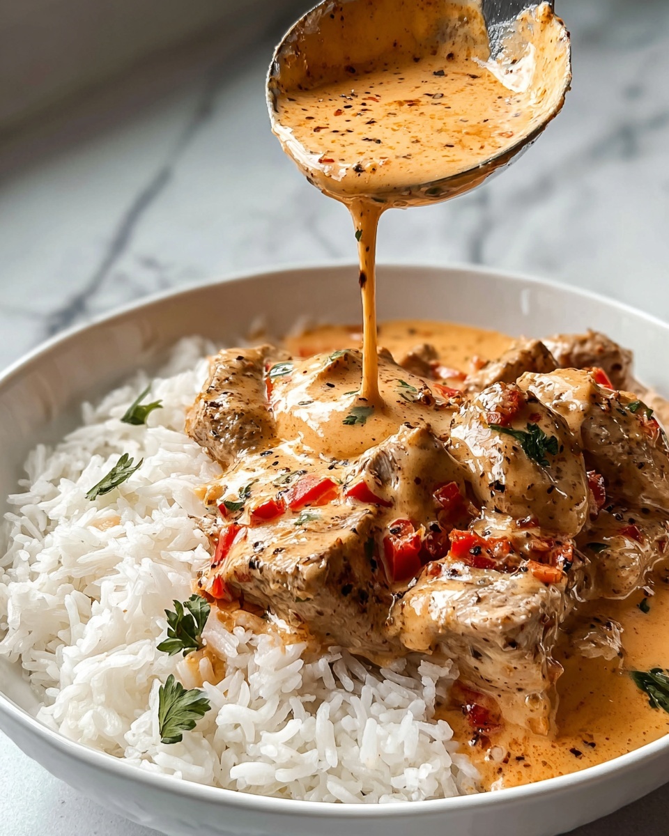 Creamy Paprika Chicken with Tender Rice in a Velvety Sauce Recipe - Recipe Image