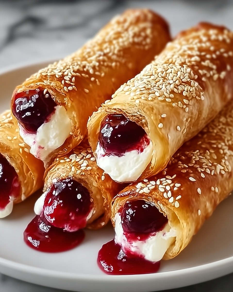 Air Fryer Cherry Cheesecake Egg Rolls Recipe - Recipe Image