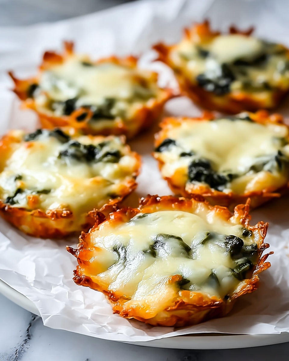 Spinach Dip Cheese Crisps Recipe - Recipe Image
