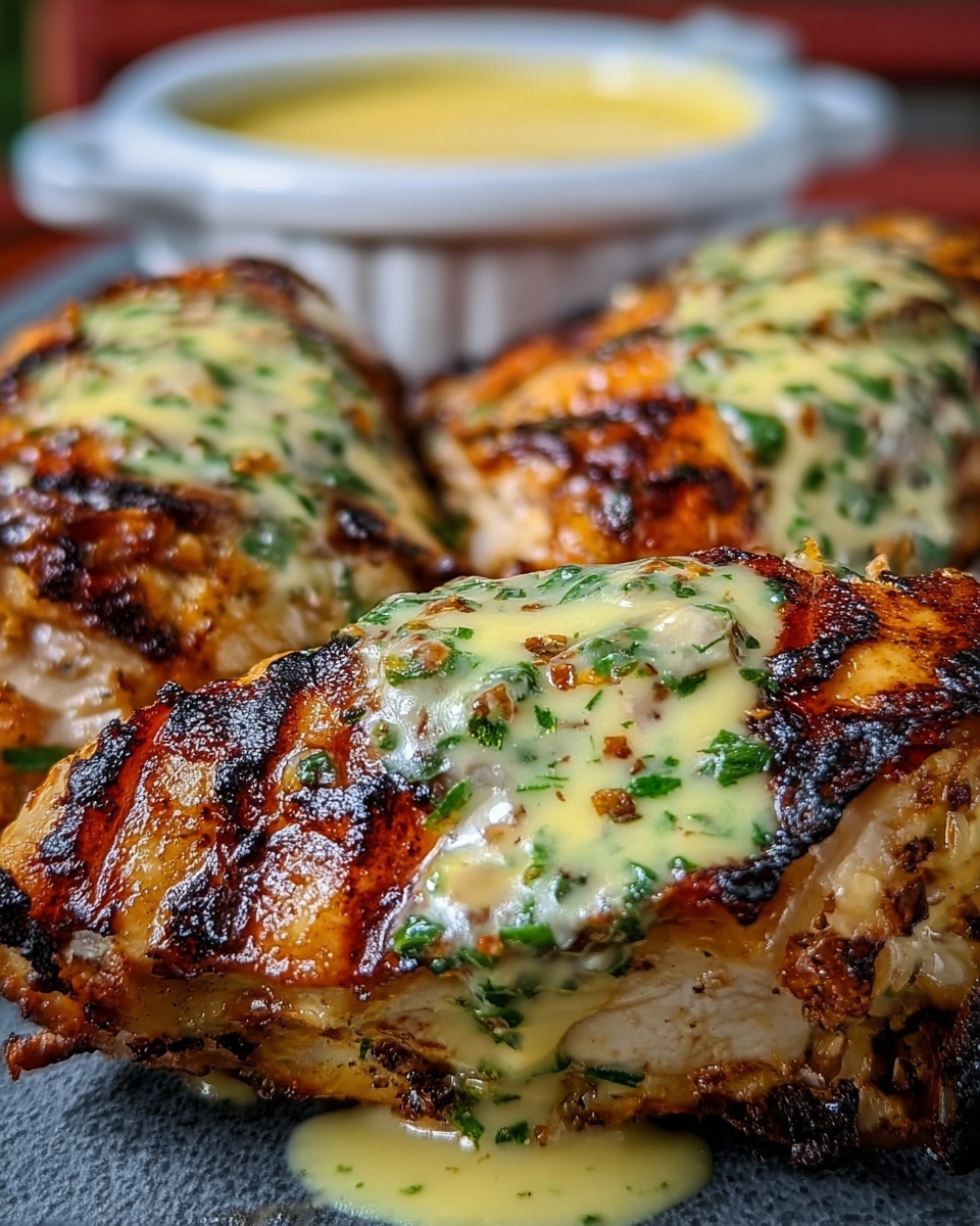 Grilled Stuffed Chicken with Creamy Parmesan Sauce Recipe - Recipe Image