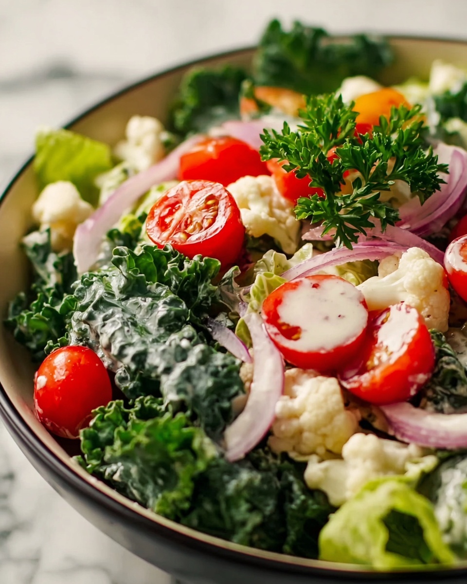 Christmas Vegetable Salad with Creamy Dressing Recipe - Recipe Image