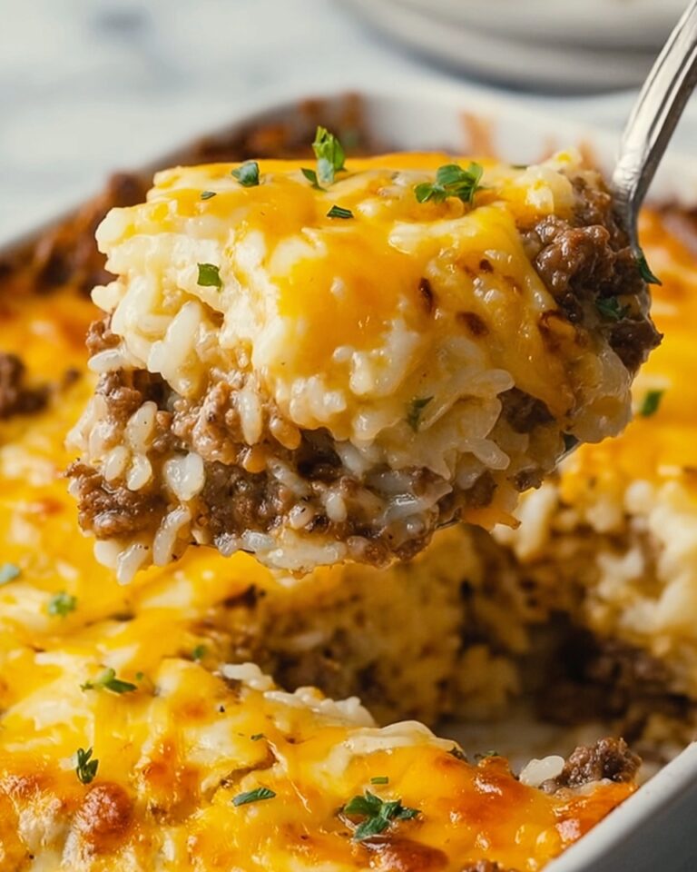 Cheesy Ground Beef and Rice Casserole Recipe