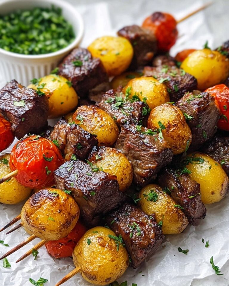 Rosemary Garlic Steak Kebabs Recipe