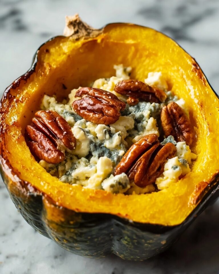 Maple Blue Cheese Pecan Roasted Acorn Squash Recipe