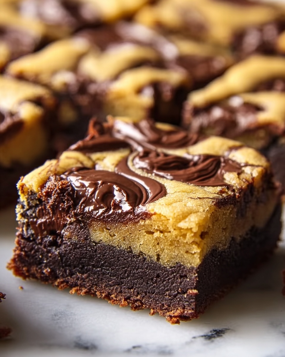 Peanut Butter Chocolate Swirl Blondies Recipe - Recipe Image
