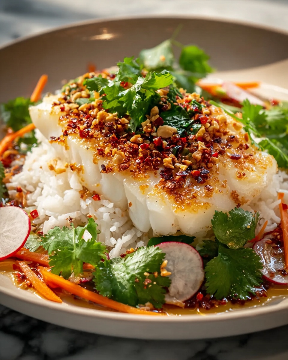 Vietnamese-Style Haddock with Sticky Rice and Crunchy Salad Recipe - Recipe Image