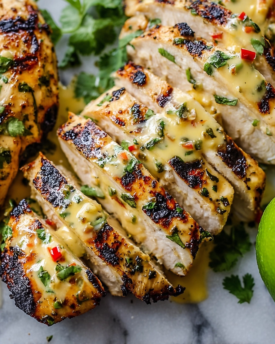 Grilled Salsa Verde Pepper Jack Chicken Recipe - Recipe Image