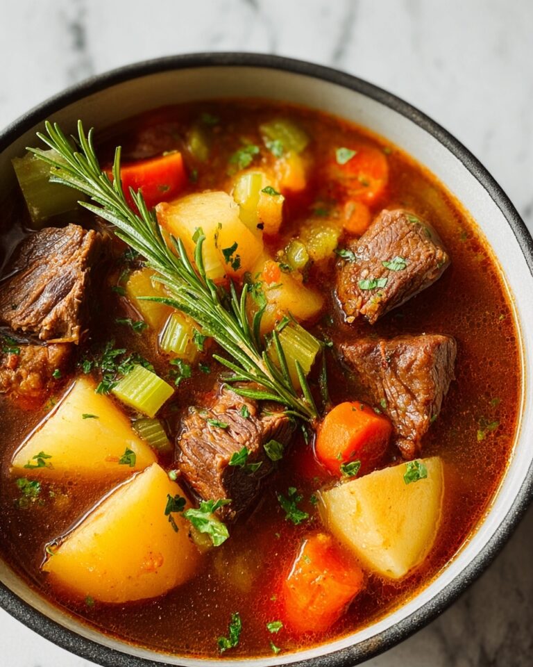 Pot Vegetable Soup with Stew Meat Recipe