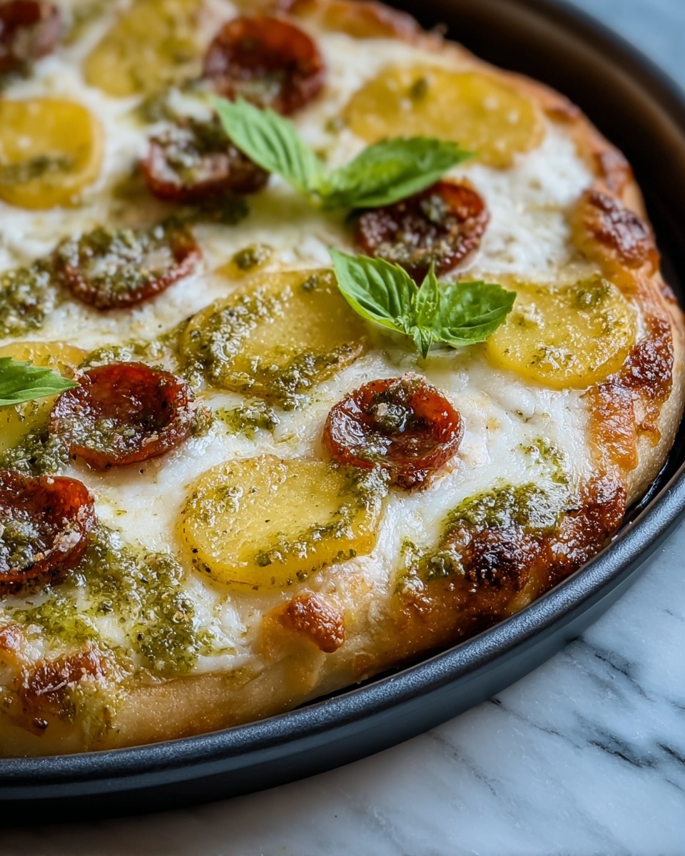 Pesto Potato Pizza with Sausage Recipe - Recipe Image