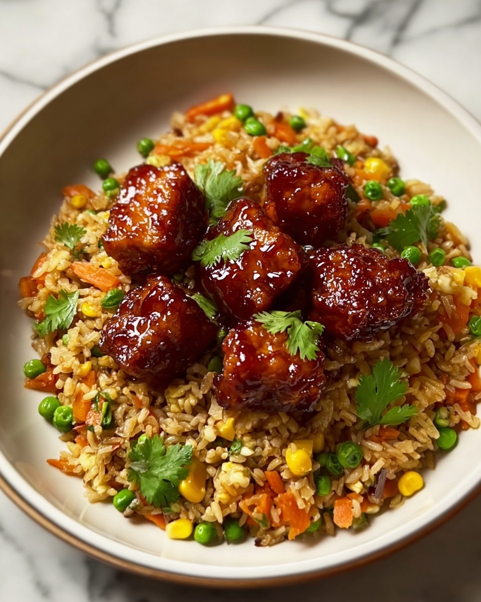 Crispy Saucy Chicken with Vegetable Fried Rice Recipe - Recipe Image