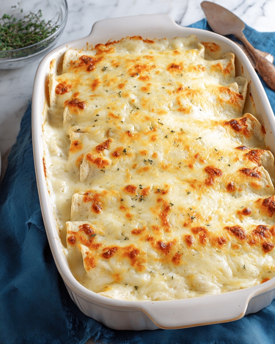 Creamy White Chicken Enchiladas Recipe - Recipe Image