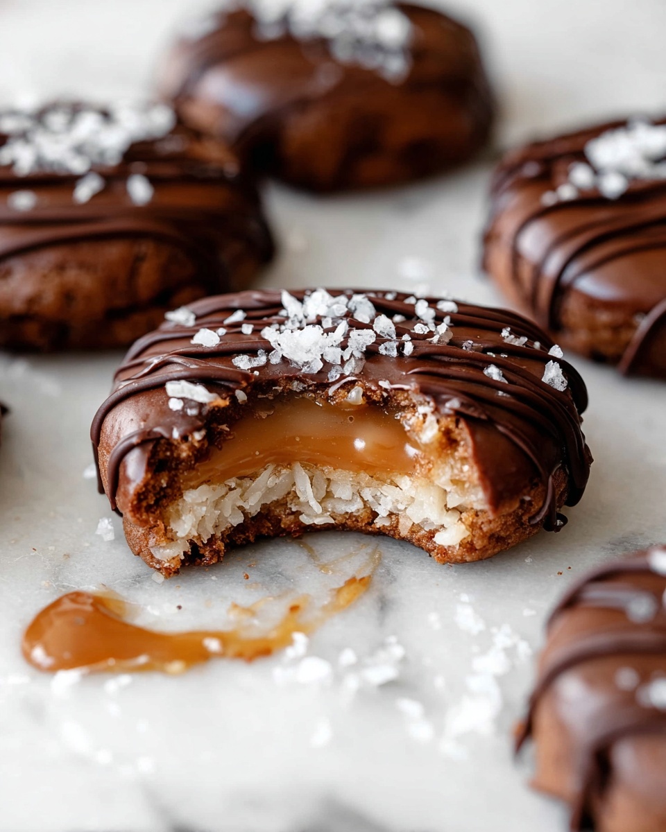 Easy Coconut Caramel Samoa Stuffed Cookies Recipe - Recipe Image