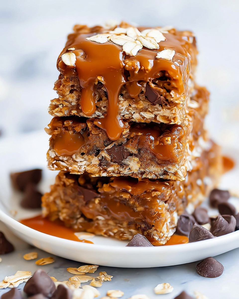 Salted Caramel Chocolate Oat Bars Recipe - Recipe Image